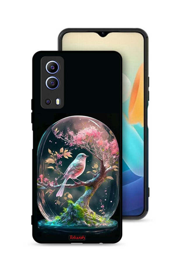 Vivo Y72 5G Protective Case Cover Bird In Jarr