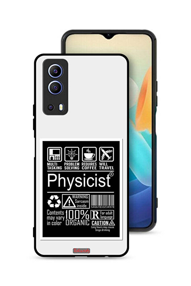 غطاء حماية لهاتف Vivo Y72 5G بملصق فيزيائي