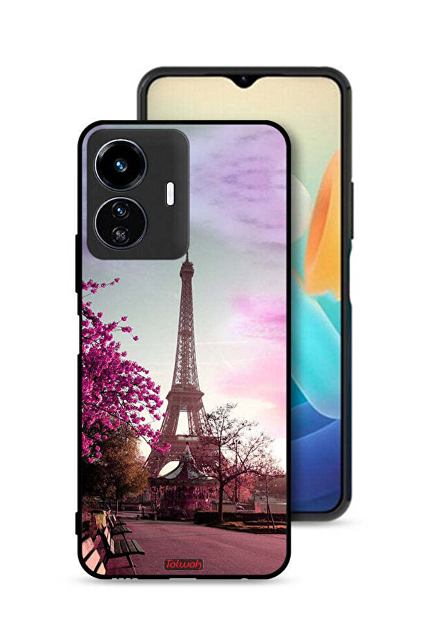 غطاء حماية لهاتف Vivo Y77e 5G بتصميم برج إيفل