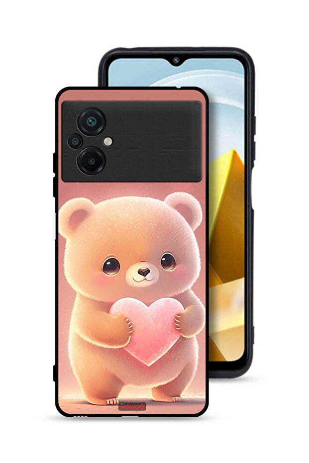Xiaomi Poco M5 4G Protective Case Cover Cute Little Panda Holding Heart