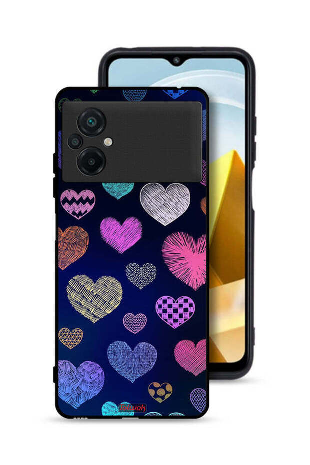 Xiaomi Poco M5 4G Protective Case Cover Dhaga Hearts Pattern