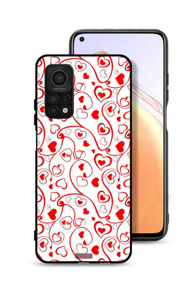 غطاء حماية لهاتف Xiaomi Mi 10T 5G بنقشة قلوب