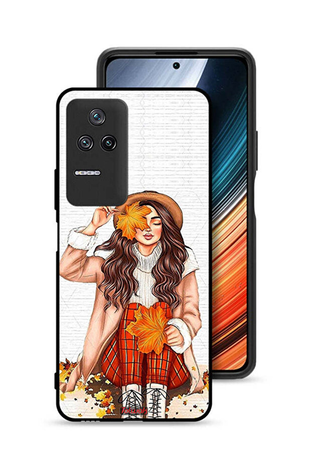 Xiaomi Poco F4 Protective Case Cover Holding Autumn Leaves Art