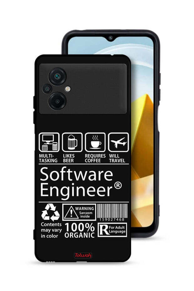 غطاء حماية لهاتف Xiaomi Poco M5 4G، ملصق مهندس برمجيات