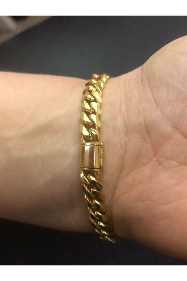 Men's Steel Bracelet - 8mm Gourmet Model Yellow Color • in Illuminated Box • Gift for Lover • Spouse • Father