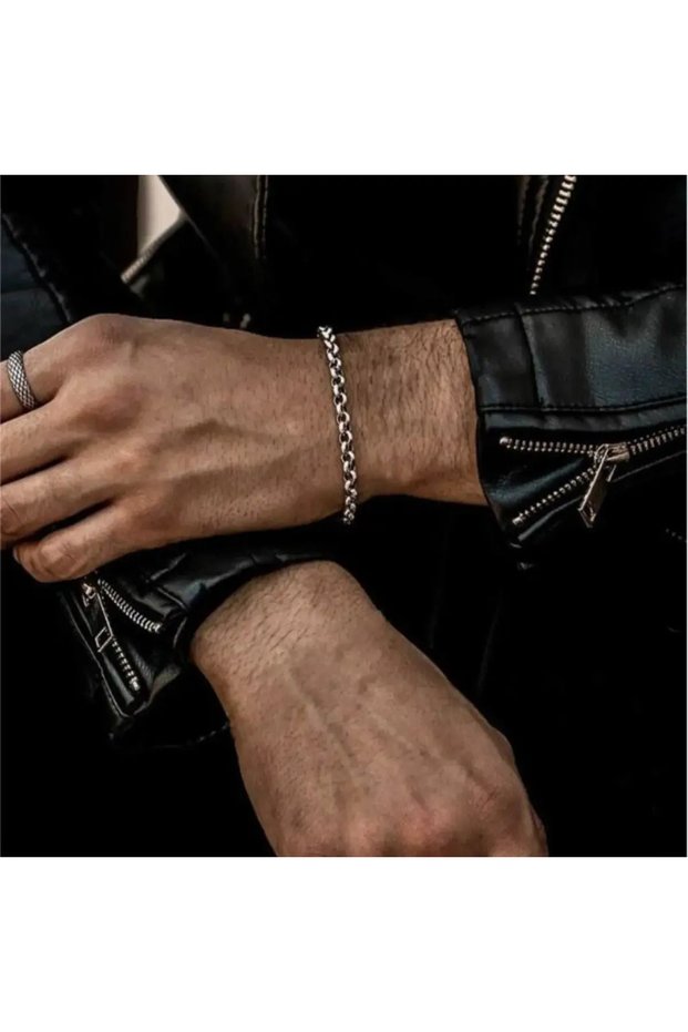 Men's Steel Bracelet - 4mm Polo Men's Thin Model Gift for Lover, Wife, Father