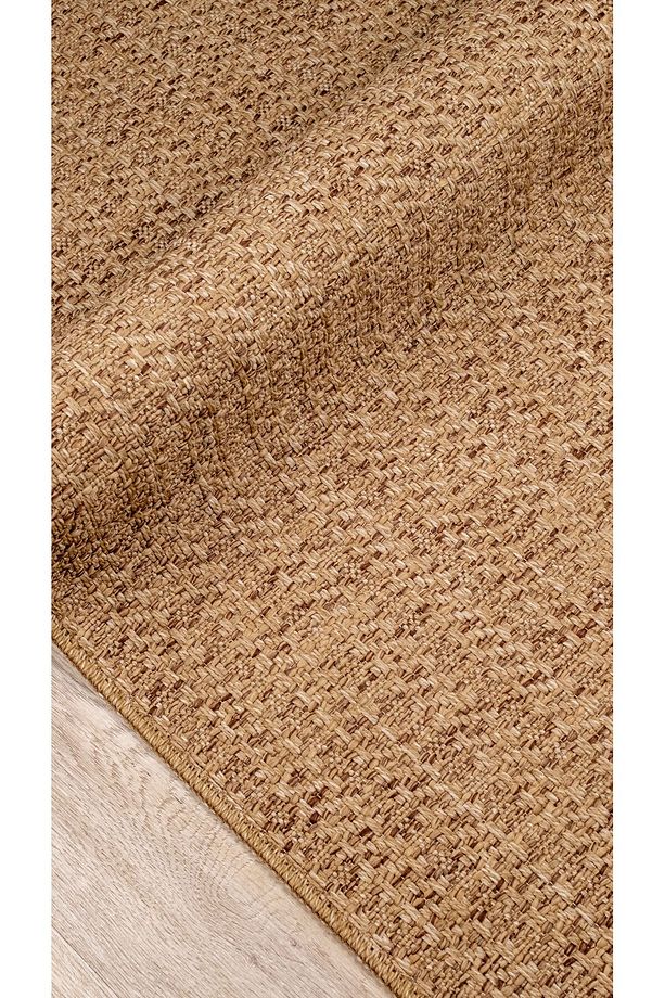Jut Rengi Sisal Hasır Model Tek Renk Dokuma Halı Yıkanabilir Toz Vermez Modern - 3