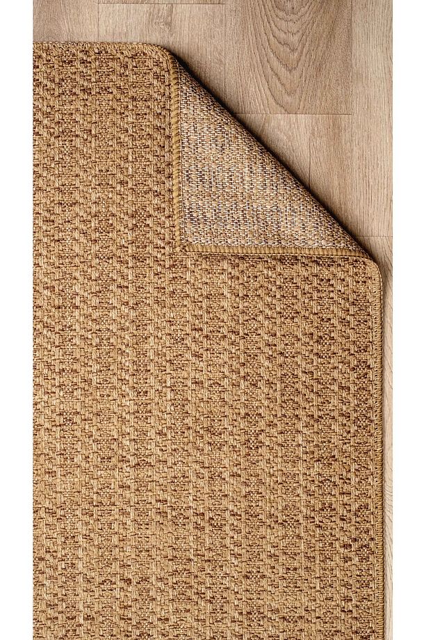 Jut Rengi Sisal Hasır Model Tek Renk Dokuma Halı Yıkanabilir Toz Vermez Modern - 8