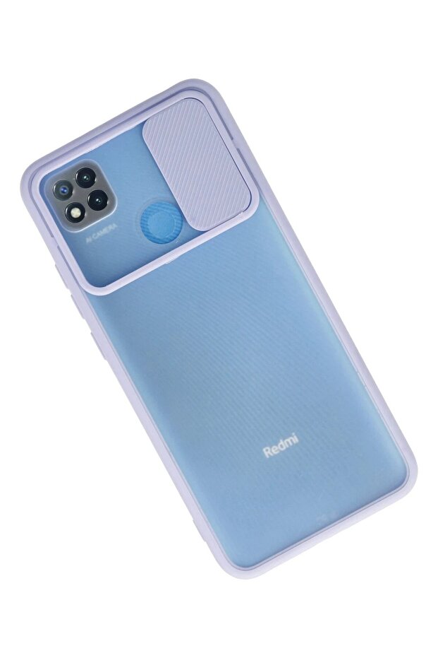 Xiaomi Redmi 9C Case Palm Frosted Camera Sliding Silicone - Lilac - Teknocep4805-9626 - 2
