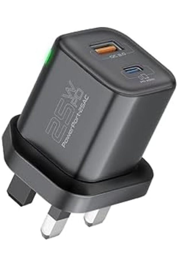 Wall Charger, Compact 25W USB-C Power Delivery AC Charger with 18W QC 3.0 Charging Port, Ada