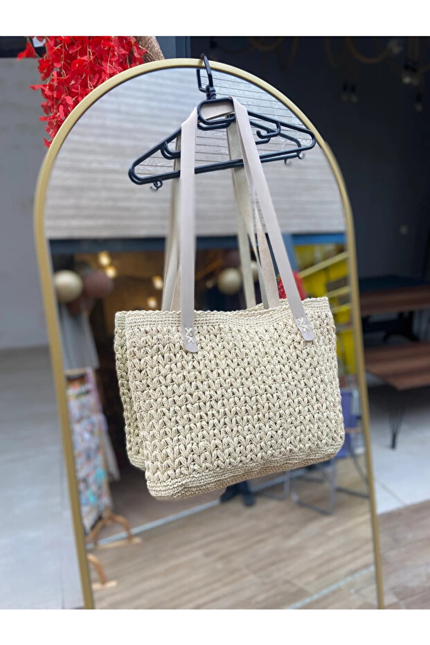 حقيبة محبوكة من الخيط الورقي - 1