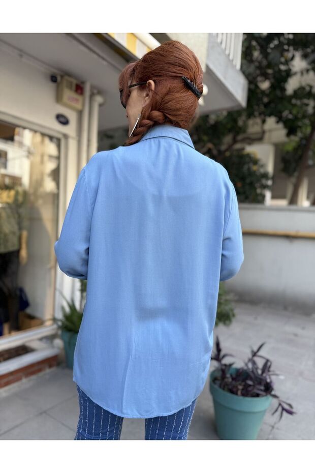 Viskon Klasik Basic Gömlek Bebe Mavi - 3