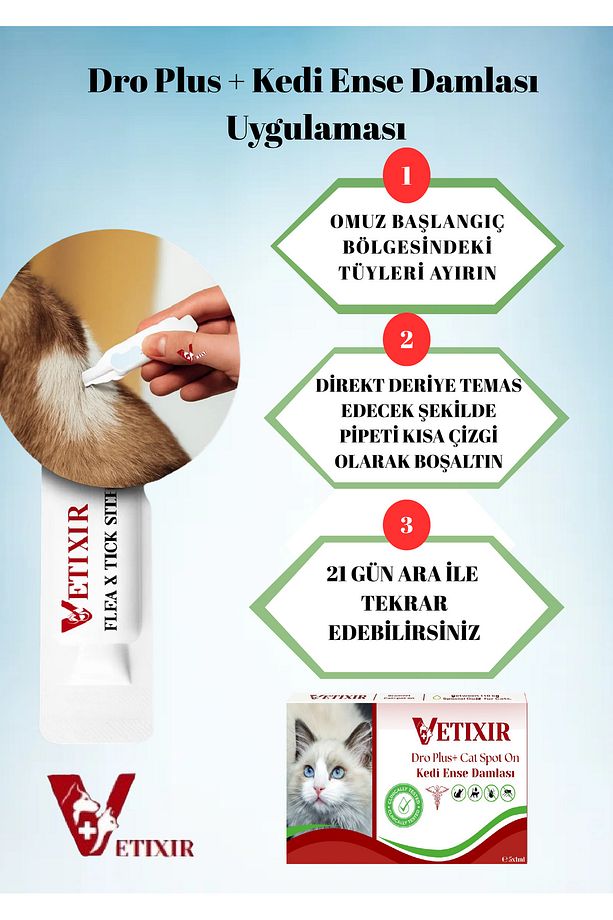 2'li Set Kedi Bitkisel İç Dış Anti Parazit Ense Bitkisel Damla Seti - 5 Damla 2 Tablet - 3