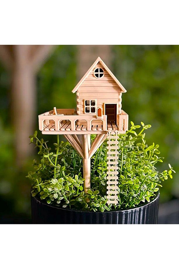 Mini Ağaç Ev Saksı Dekoru / Bitki Dekoru / Lunar Design - 3