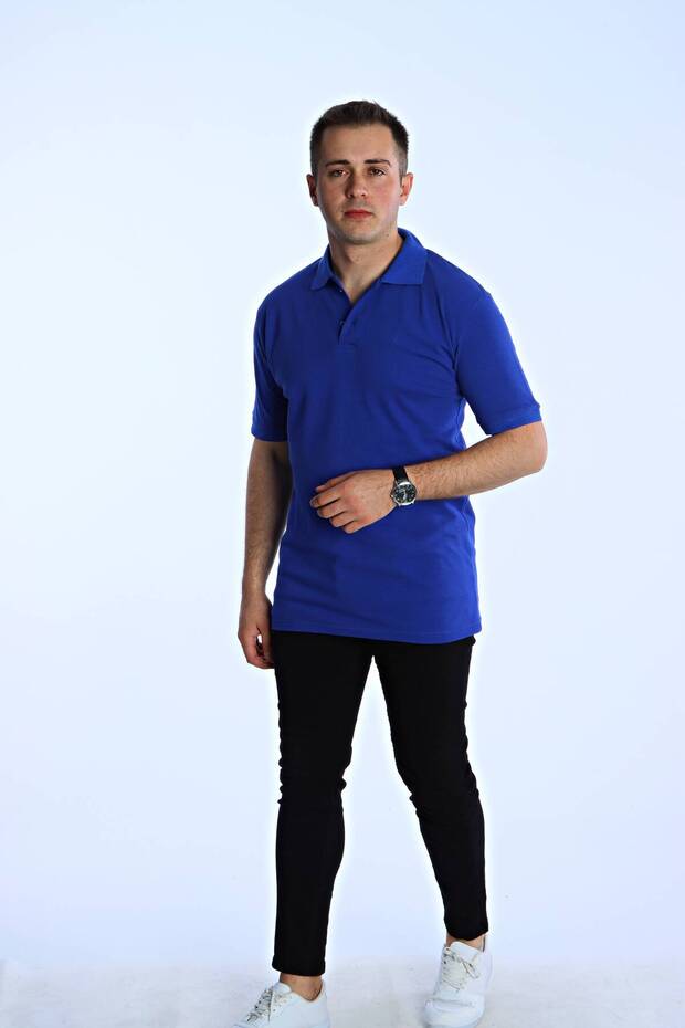 Regular Polo Neck T-Shirt Cobalt Blue