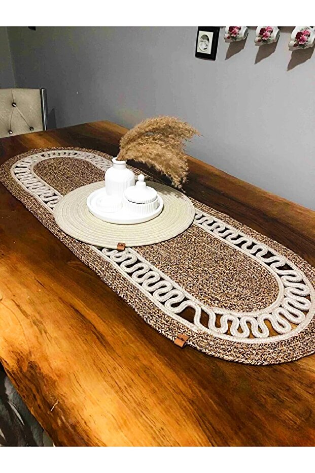 Jute Tricot Model Runner Center Table Cover Console Cover