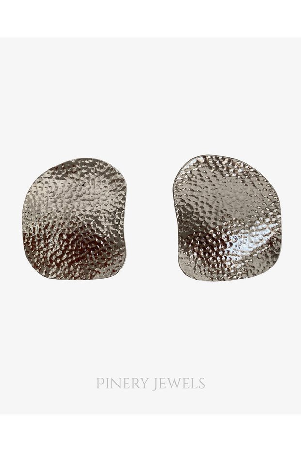 Pair of Crushed Plate 4.5 cm Women's Earrings