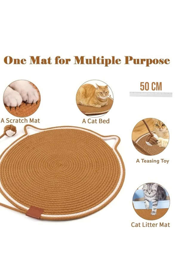 Cat Scratching Mat, 50cm Cat Carpet, Cat Scratching Mat, Multi-Purpose Cat Mat