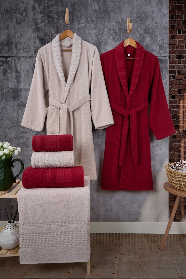 Honeycomb 10 Piece Family Set Women & Men Robe Set | Soft, Absorbent | Modern Design