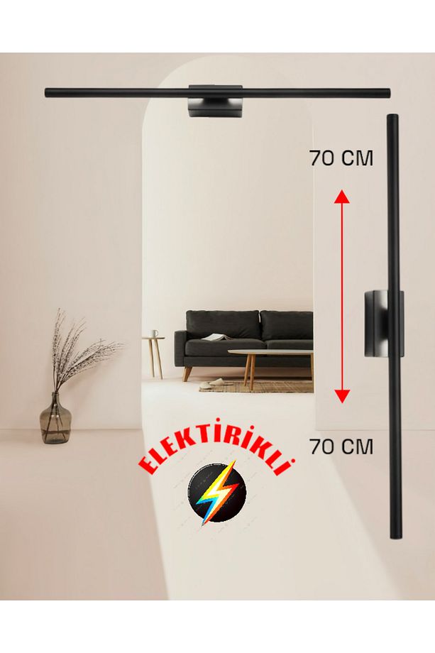 Modern Dekoratif LED DUVAR APLİK OTURMA ODASI SALON OFİS MUTFAK - SİYAH -APLİK ( 1 ADET ) - 1