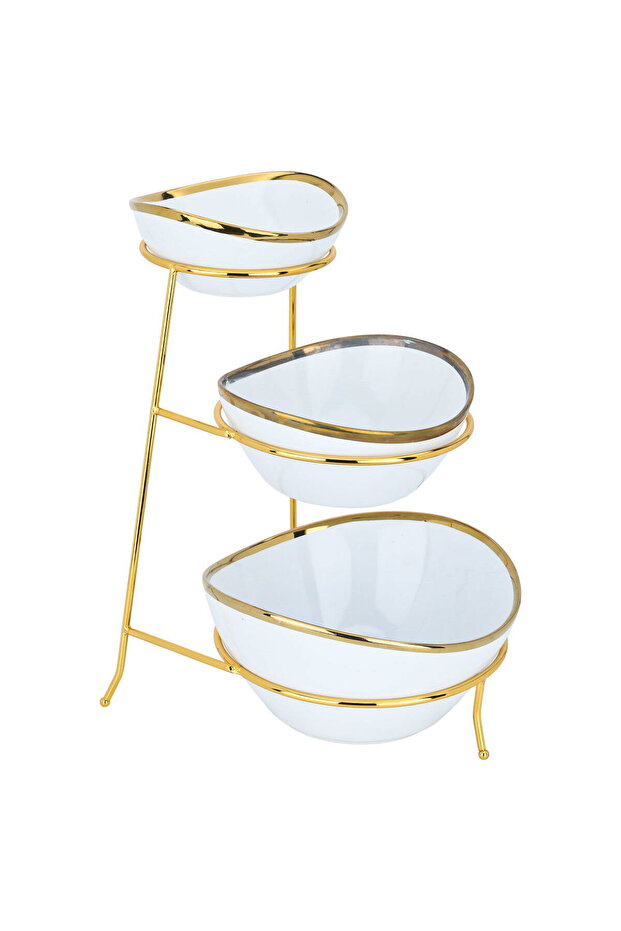 Cheyla Steel Alsaif Gallery, 3 Compartments - Gold