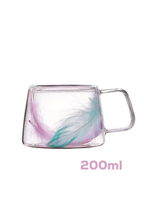 16797 Double Feather Çift Cidarlı Kupa Bardak 2 Adet 200 ml - 3