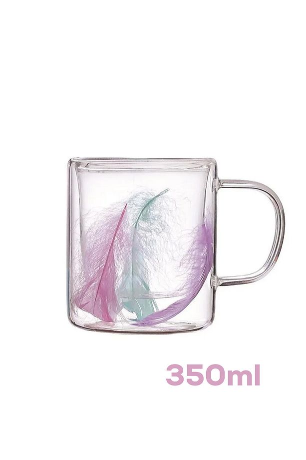 16792 Double Feather Çift Cidarlı Kupa Bardak 2 Adet 300 ml - 3