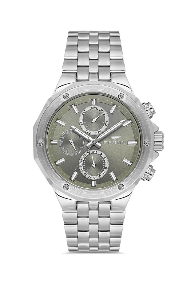 Silver Steel Cord Men's Wristwatch Fm11544Awt-A4 Functions Active 3Atm Waterproof