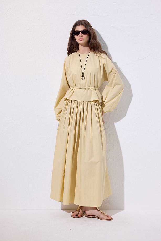 BAĞLAMA DETAYLI KISA BLUZ SOFT SARI - 2
