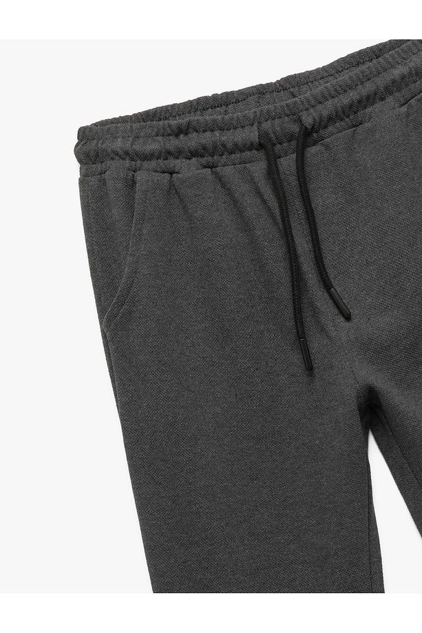 Beli Bağcıklı Cepli Basic Jogger Eşofman Altı - 3