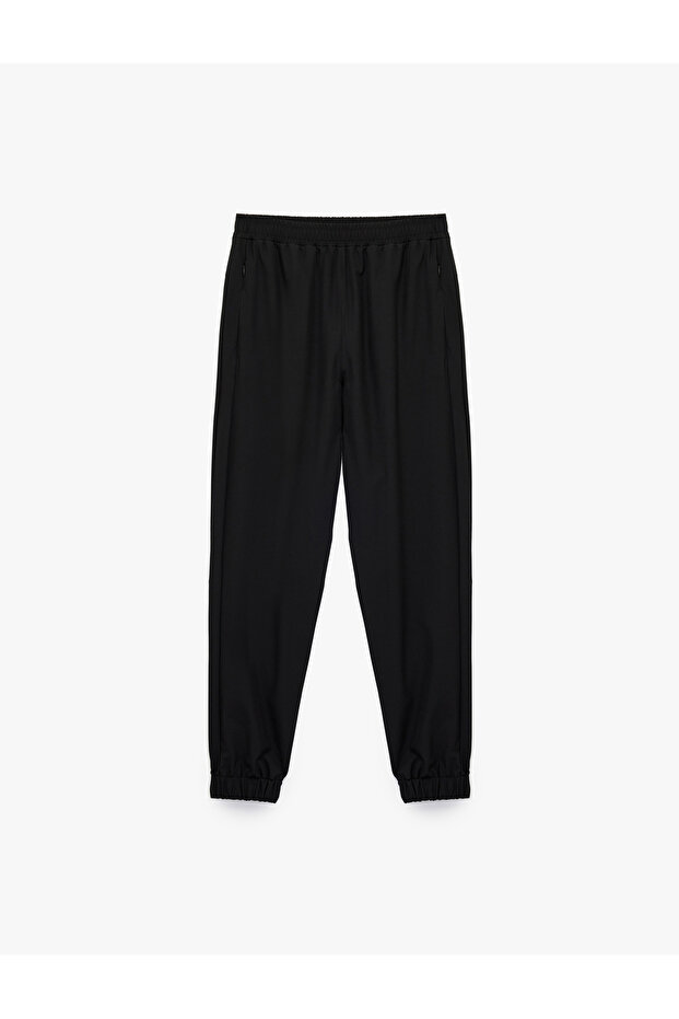 High Waist Relaxed Fit Zipper Pocket Jogger Sport Sweatpants