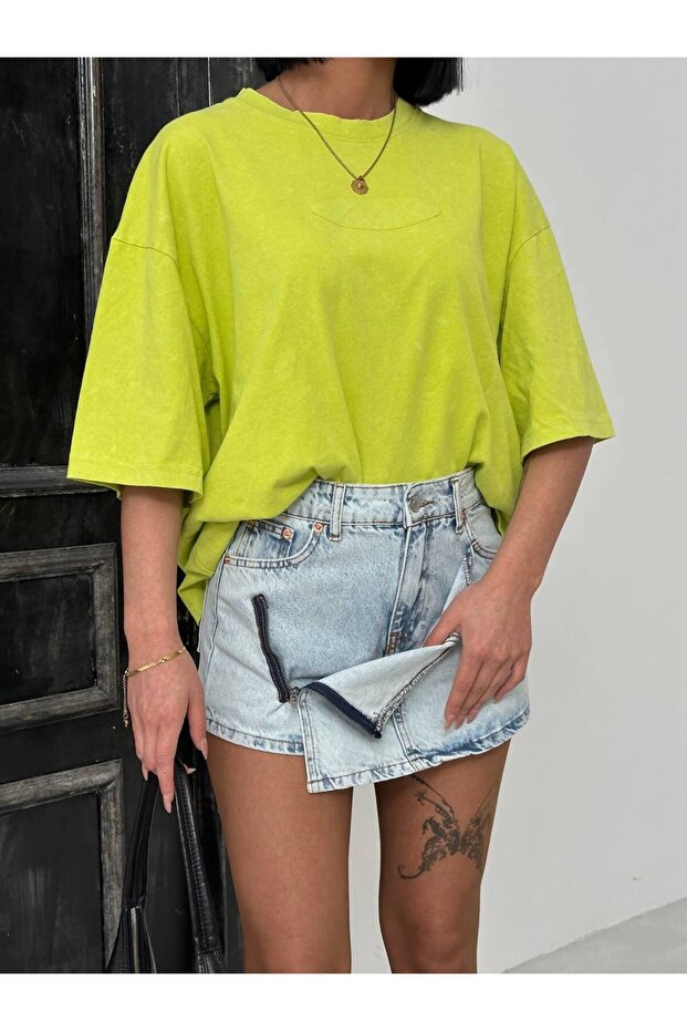 Tek Fermuarlı Şort Etek - 3