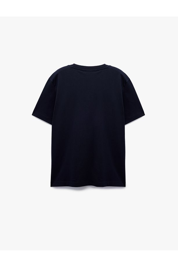 Pamuklu Kısa Kollu Regular Fit Bisiklet Yaka Basic Tişört - 3