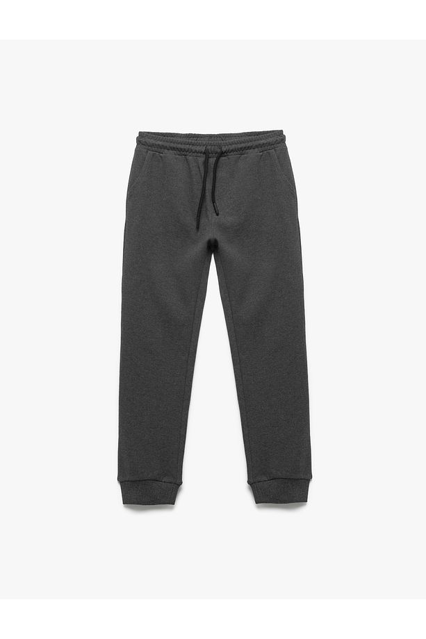 Beli Bağcıklı Cepli Basic Jogger Eşofman Altı - 1