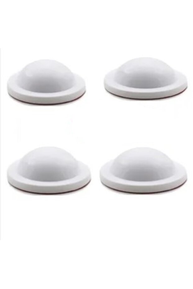 Silikon Kapı Stoperi beyaz 4 Adet Tamponu Kendinden Yapışkanlı Beyaz Kapı Kolu Stopu - 1