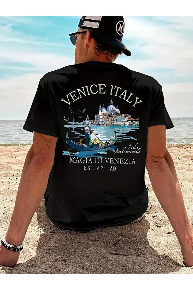 Venice Italy Back and Front Printed Oversize T-Shirt