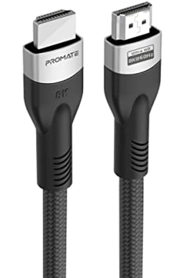 كابل Promate HDMI 2.1، كابل HDMI إلى HDMI رفيع بطول 5 أمتار مع عرض نطاق ترددي 48 جيجابت في الثانية، دقة 8K بمعدل 60 هرتز، UHD