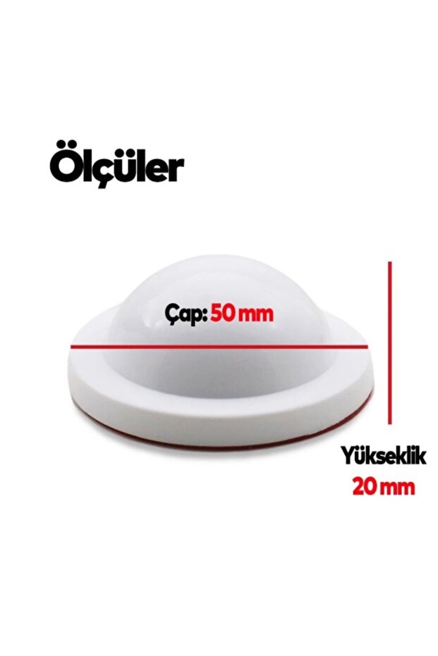 Silikon Kapı Stoperi beyaz 4 Adet Tamponu Kendinden Yapışkanlı Beyaz Kapı Kolu Stopu - 3