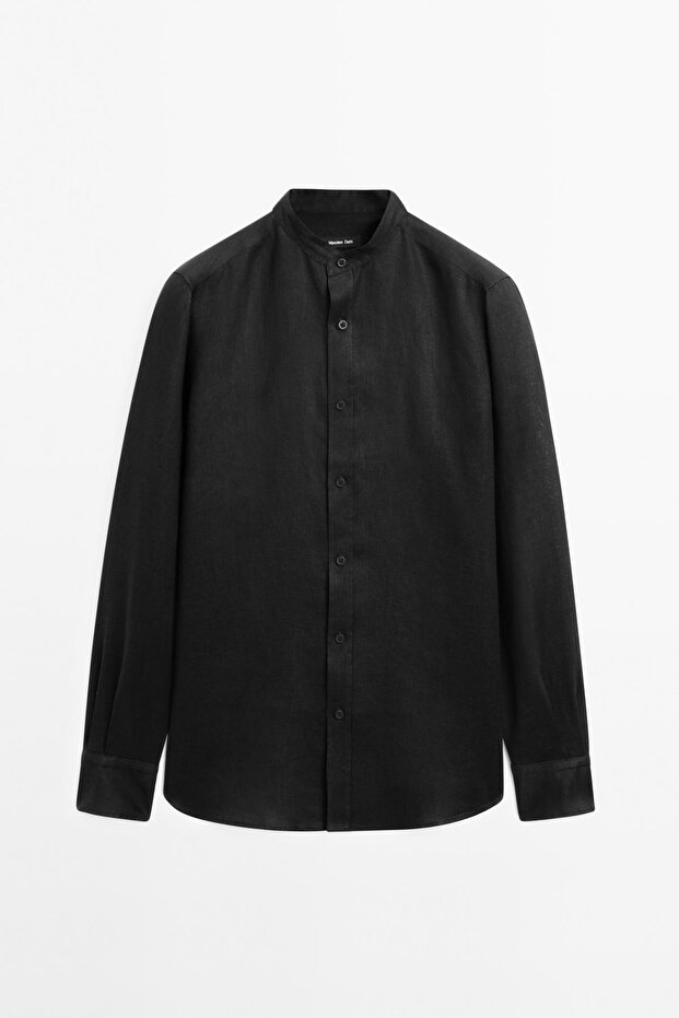 %100 keten hakim yaka gömlek - 5