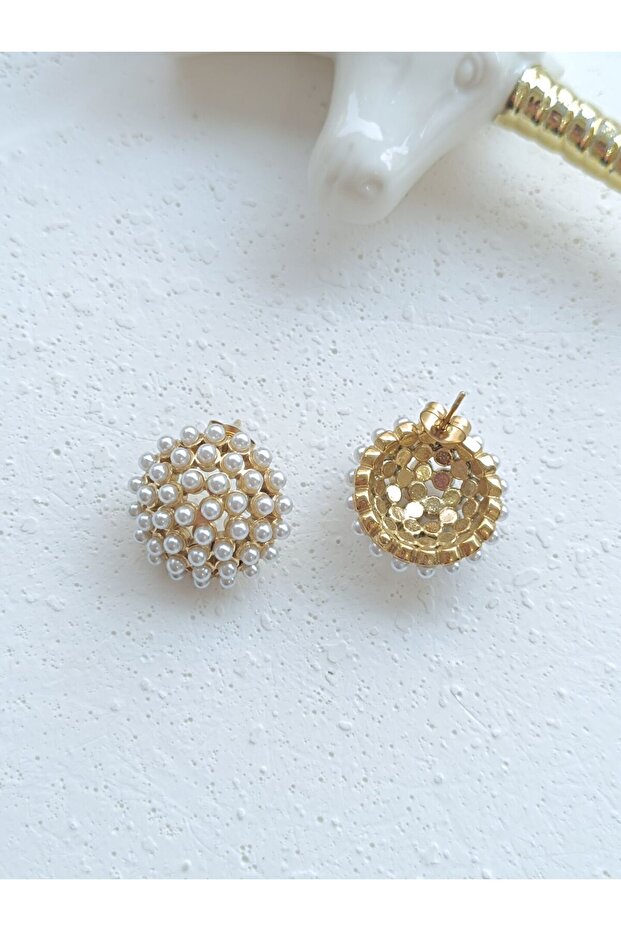 İncili Çelik Küpe - 3