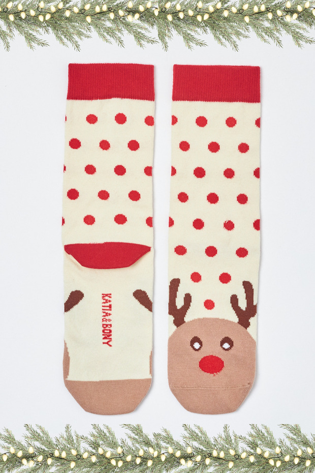 New Year's Socks Ecru