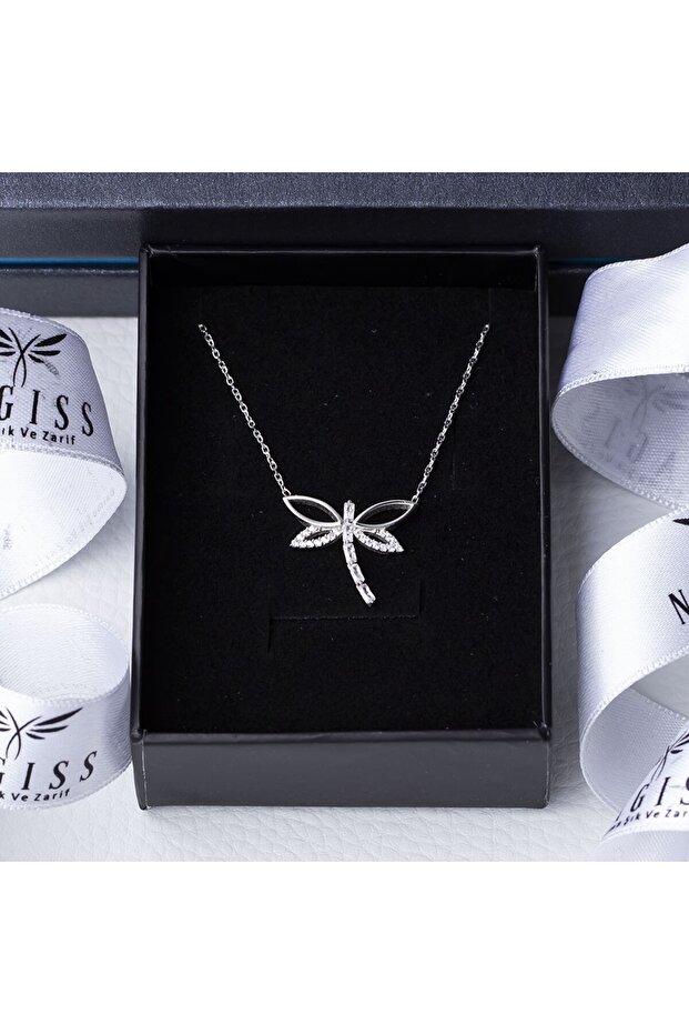 Yusufçuk Baget Taşlı Model 925 Ayar Gümüş Kadın Kolye - 3