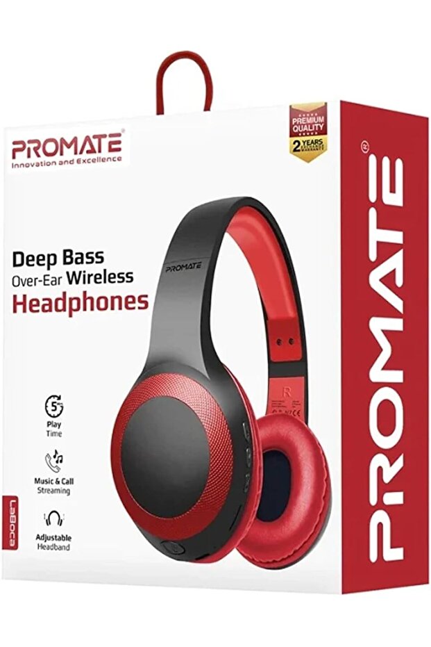 Wireless Headphone, Powerful Deep Bass Bluetooth v5.0 Headphone with MicroSD Playback, 3.5mm