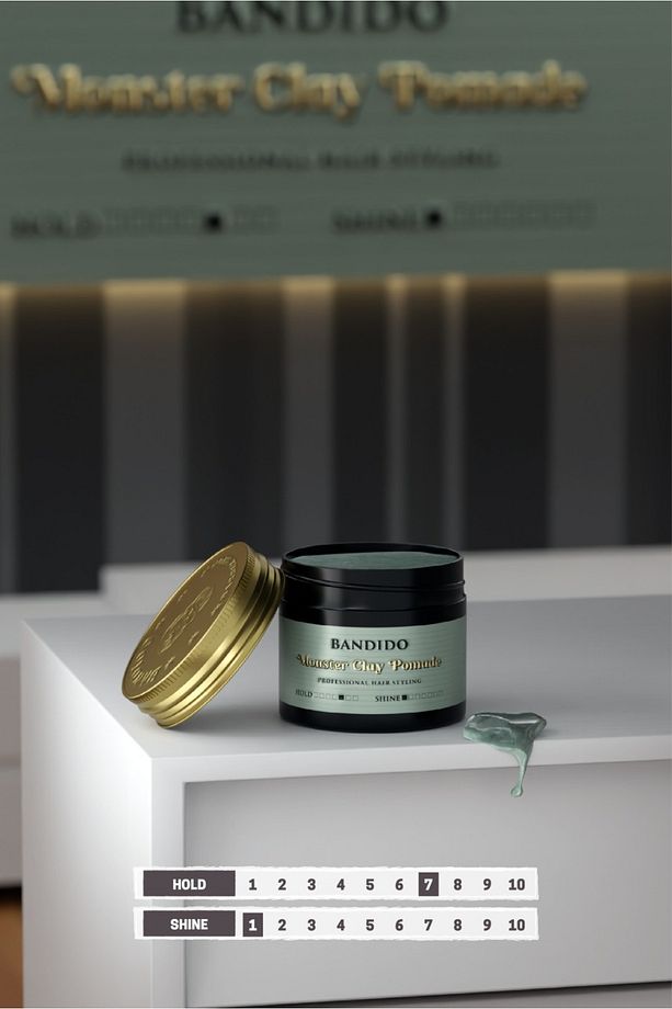 Bandido Monster Clay Pomade – Sıfır Parlaklık, Güçlü ve Kuru Tutuş - 1