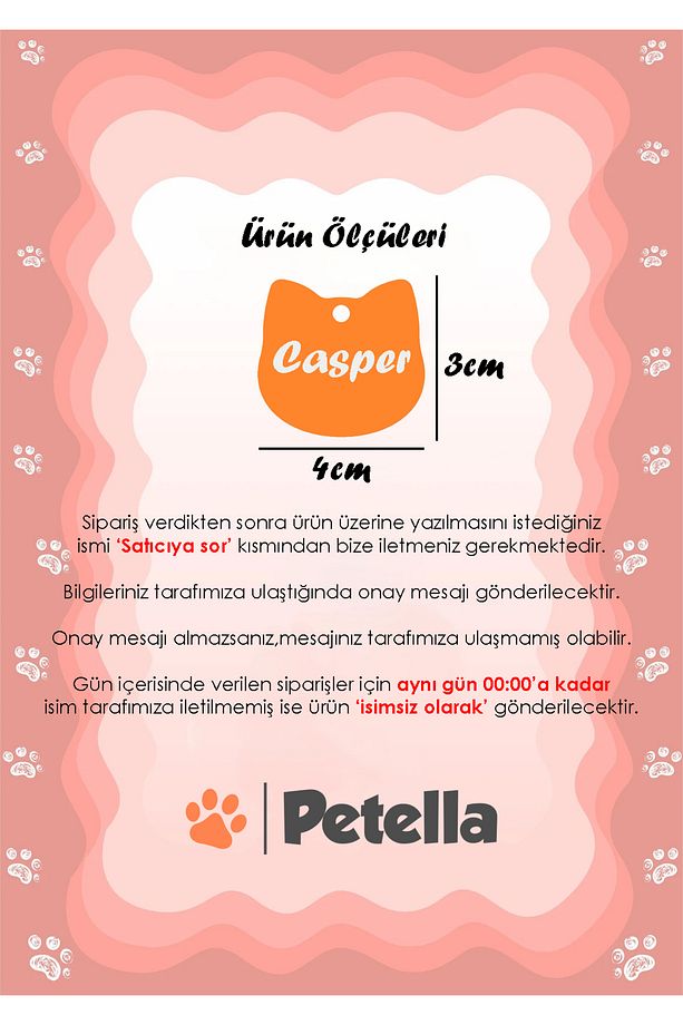 Köpek Tasması İsimli Köpek Boyun Tasması Krem - 3