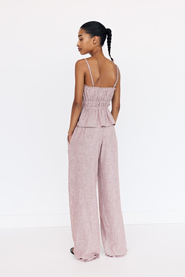 Çizgili pijama pantolonu - 4