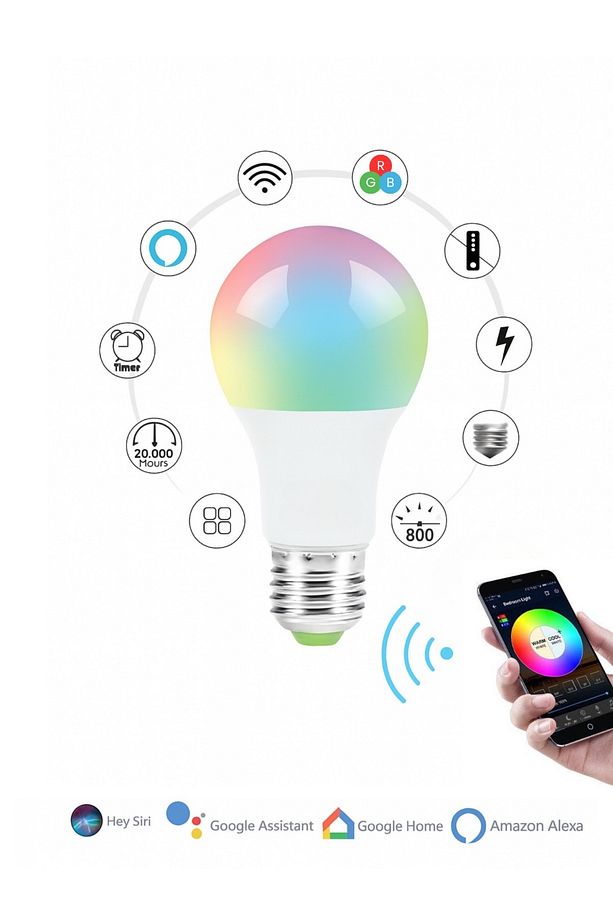 Spiral Dekoratif Masa Lambası - RGB Led Gece Lambası - Wifi Kontrollü RGB Masa Lambası - 7