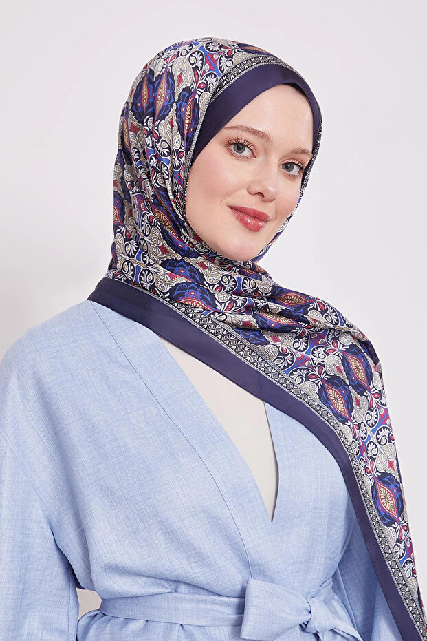 شال حرير هندي بنمط انعكاس - 2