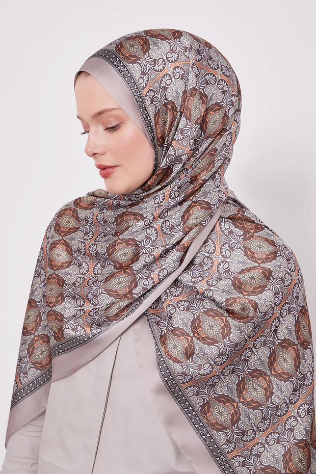 شال حرير هندي بنمط انعكاس - 2