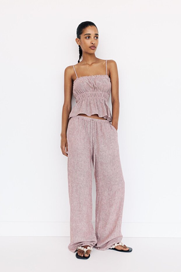 Çizgili pijama pantolonu - 2